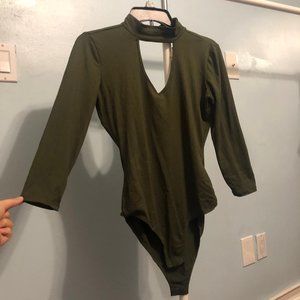 3/4 sleeve  body suit - olive